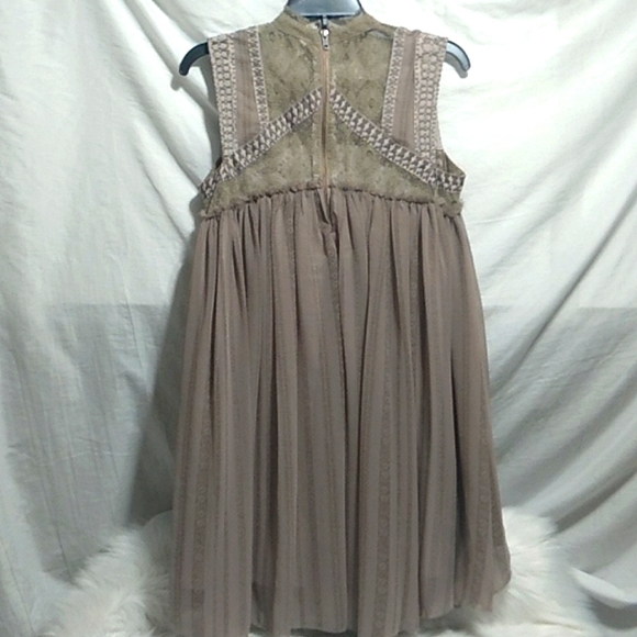 LAST DROP Free People Penny Georgette Babylon Lace/Bead Mini Dress SzSP Like New - Picture 4 of 10